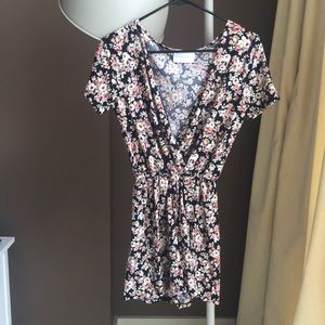 Black floral romper